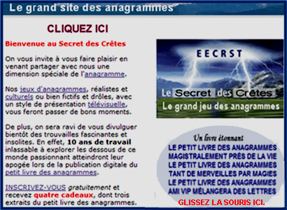 LE GRAND JEU ET LE PETIT LIVRE DES ANAGRAMMES. LE GRAND JEU ET LE PETIT LIVRE DES ANAGRAMMES.
