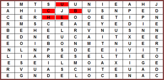 Grille de mots cachés